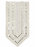 Premium White Mirror Neck Patch – Designer Embroidered Kurti Neck Appliqué (1 Piece)
