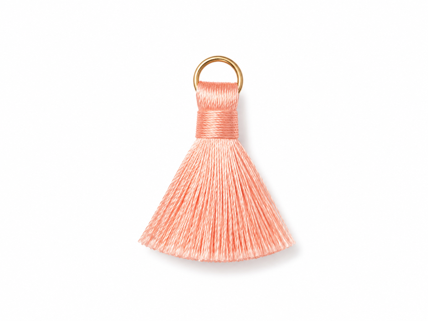Peach Thread Tassel Latkan with Golden Ring – 1 Piece