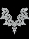 White Floral Lace Neck Appliqué – Embroidered V-Neck Sew-On Patch for Kurtis, Blouses & Dresses