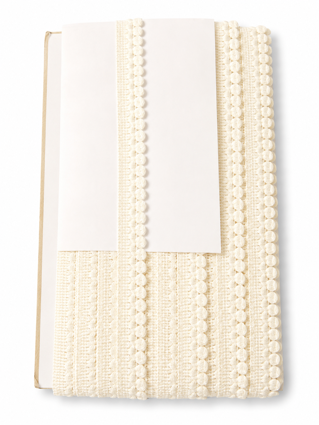 Ivory Mini Rose Lace Trim – Floral Pom Pom Decorative Border