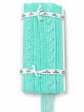 Mint Green Embroidered Lace Trim – Decorative Eyelet Mesh Border for Sewing & Craft Projects