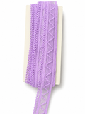Lavender Embroidered Lace Trim – Decorative Eyelet Mesh Border for Sewing & Craft Projects