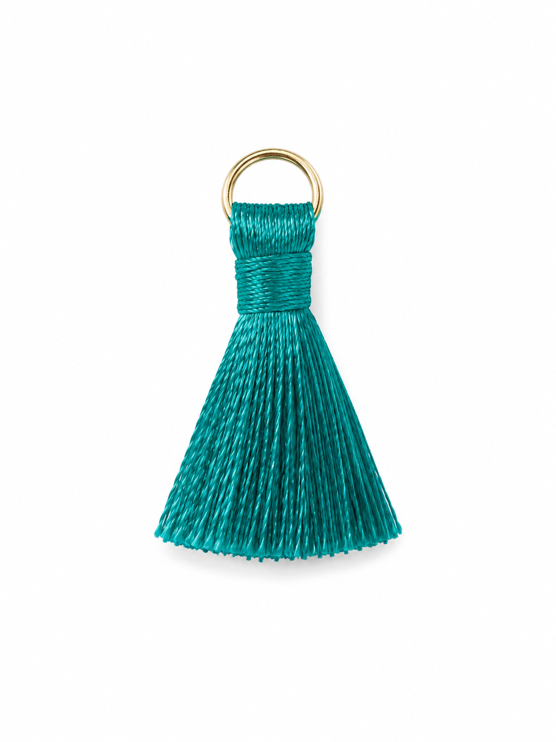 Teal Thread Tassel Latkan with Golden Ring – 1 Piece