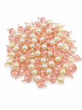 Pearl & Pink Crystal Decorative Tassel Charms – Gold Loop Pendant for DIY Latkan, Potli Bags & Ethnic Crafts