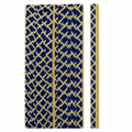 Royal Blue & Gold Gota Patti Lace Trim – Diamond Pattern Decorative Border for Sewing & Crafts