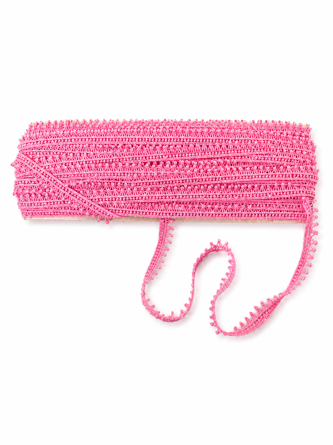 Pink Picot Edge Lace Trim – Decorative Crochet Border for Sewing, Crafts & Garment Embellishment