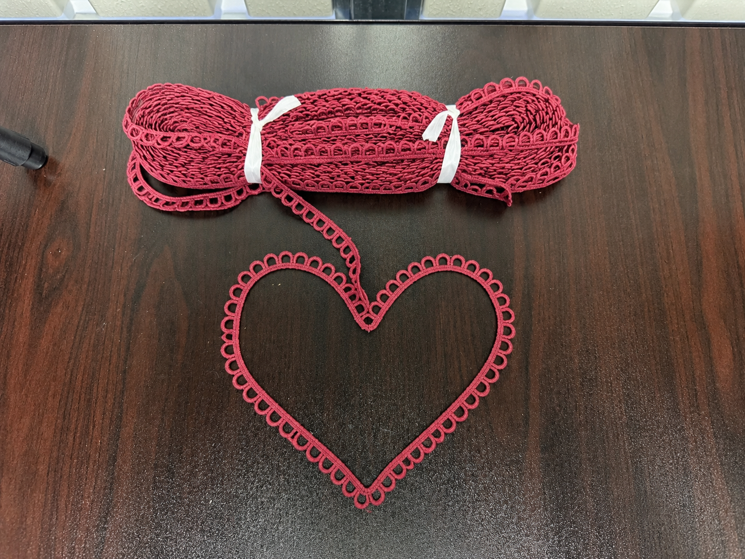 Burgundy Crochet Lace Trim – Decorative Border Lace for Sewing, Saree, Dress & DIY Crafts