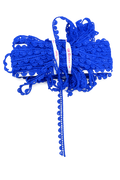 Royal Blue Pom Pom Crochet Lace Trim – Decorative Border Lace for Sewing, Saree, Dress & DIY Crafts