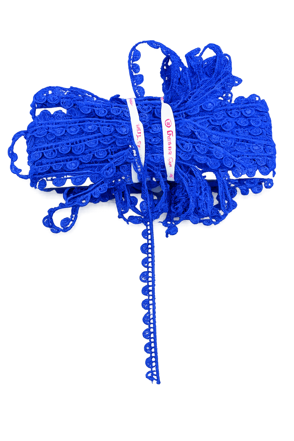 Royal Blue Pom Pom Crochet Lace Trim – Decorative Border Lace for Sewing, Saree, Dress & DIY Crafts