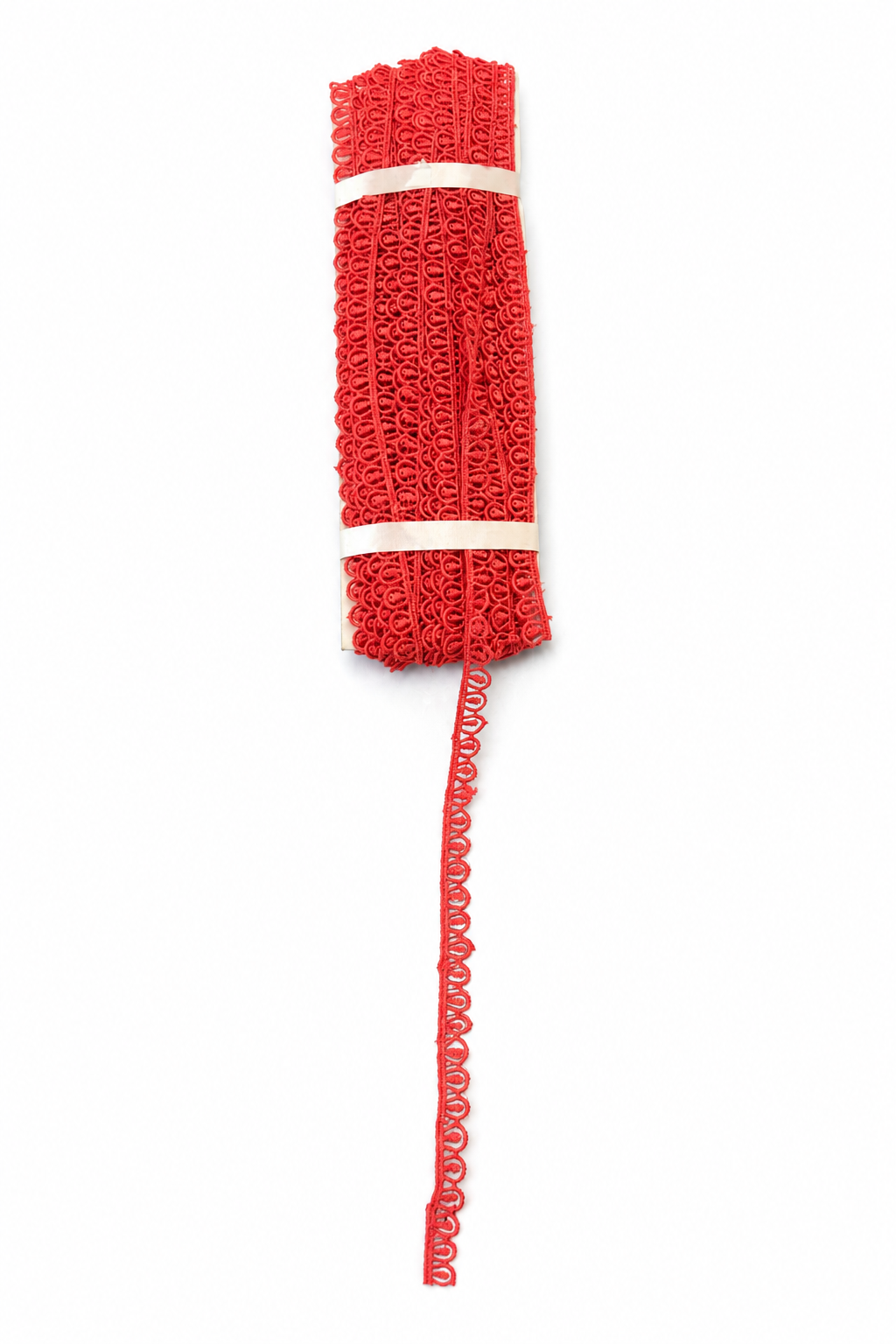 Coral Red Crochet Lace Trim – Decorative Border Lace for Sewing, Saree, Dress & DIY Crafts