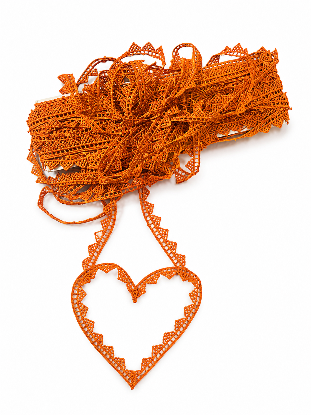Orange Geometric Crochet Lace Trim – Decorative Border Lace for Sewing & DIY Crafts