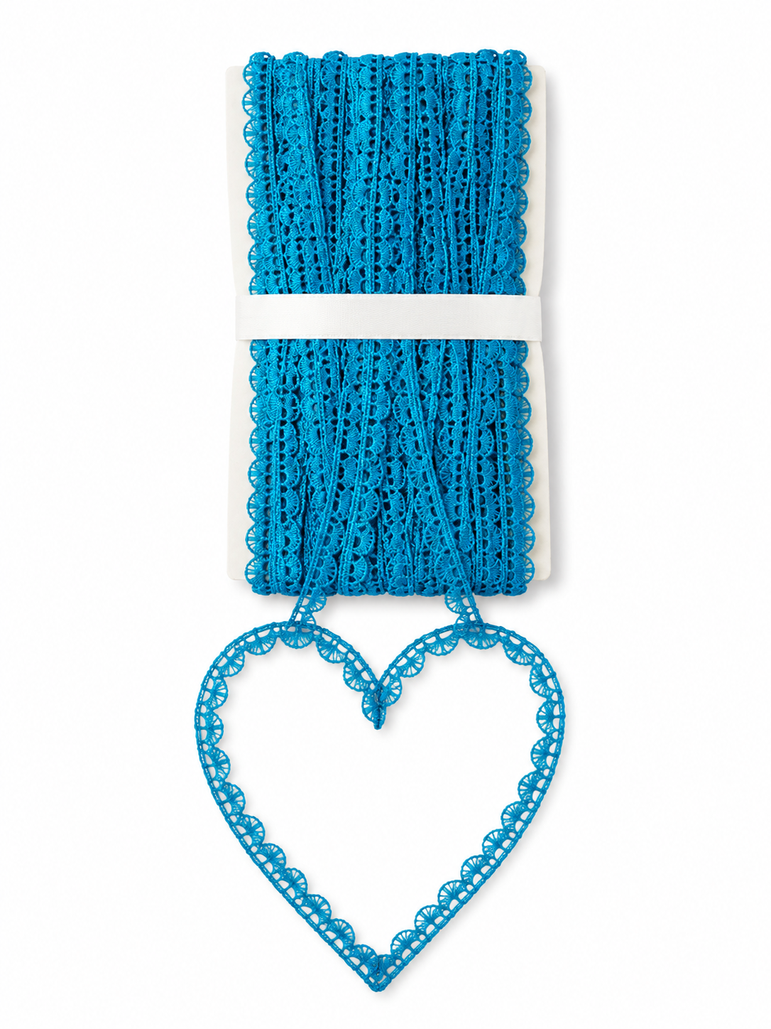 Turquoise Scalloped Crochet Lace Trim – Decorative Border Lace for Sewing & DIY Crafts