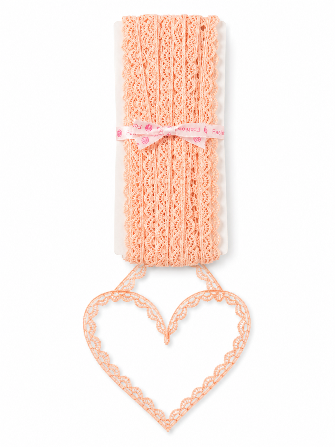 Peach Scalloped Crochet Lace Trim – Decorative Border Lace for Sewing & DIY Crafts