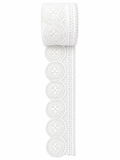 Premium White Floral Scalloped Lace Trim – Decorative Embroidered Border (Sold by Meter)