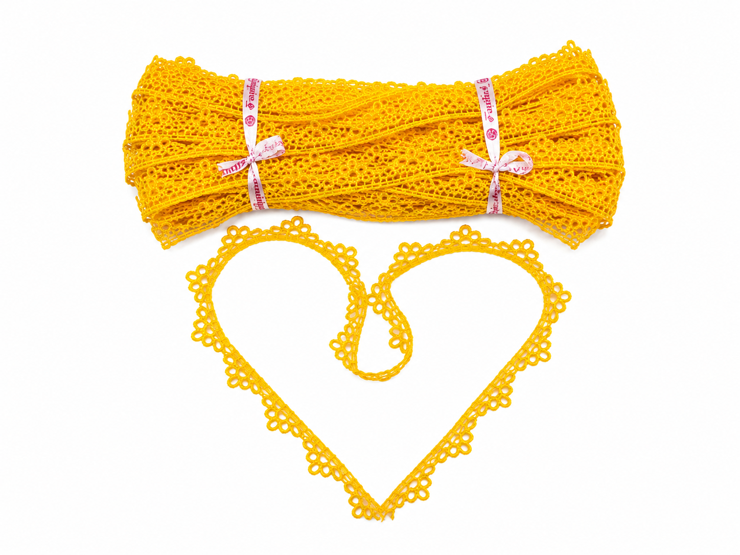 Yellow Floral Crochet Lace Trim – Decorative Border Lace for Sewing, Boutique & DIY Crafts