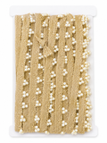 Gold Pearl Vine Decorative Trim – Elegant Pearl Embellishment Lace for Bridal Wear, Dresses & Crafts