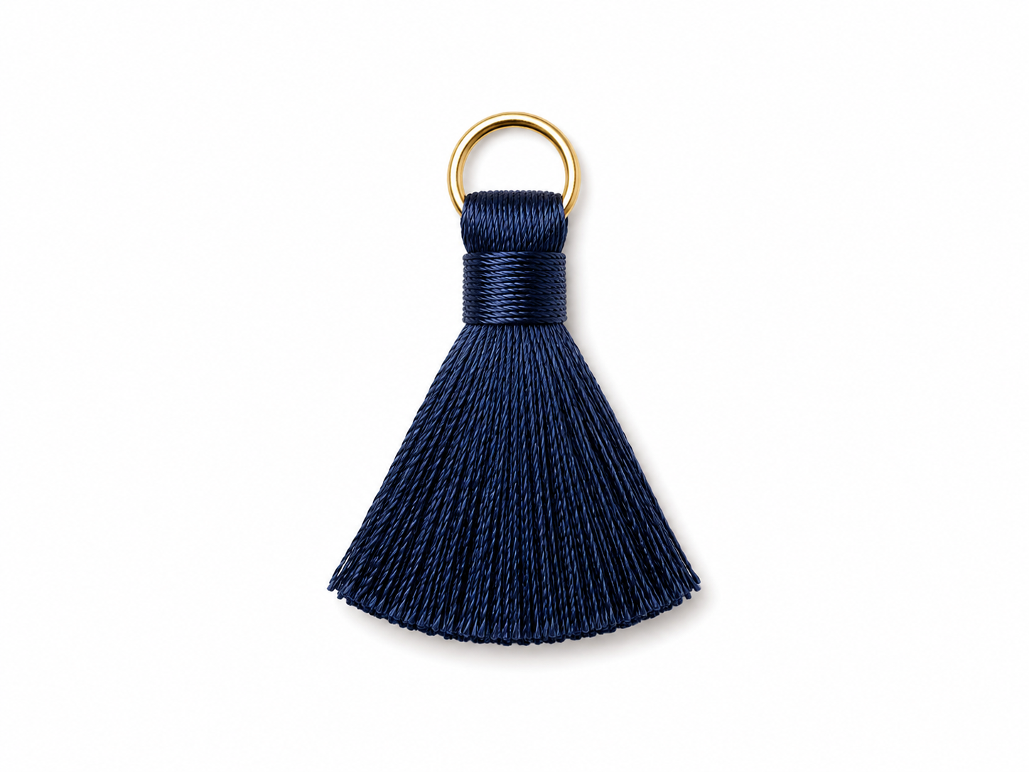 Navy Blue Thread Tassel Latkan with Golden Ring – 1 Piece
