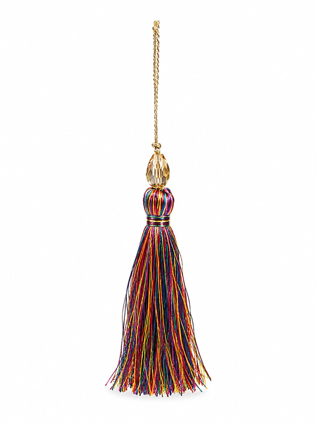 Multicolor Thread Tassel Latkan with Crystal Bead – 1 Piece