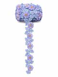 Lavender Floral Embroidered Lace Trim – Decorative Flower Border | Sold by the Meter