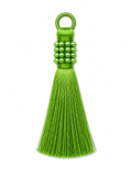 Green Pearl Beaded Thread Tassel Latkan – 1 Piece