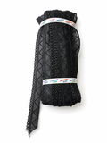 Black Embroidered Lace Trim – Decorative Eyelet Mesh Border for Sewing & Fashion Projects