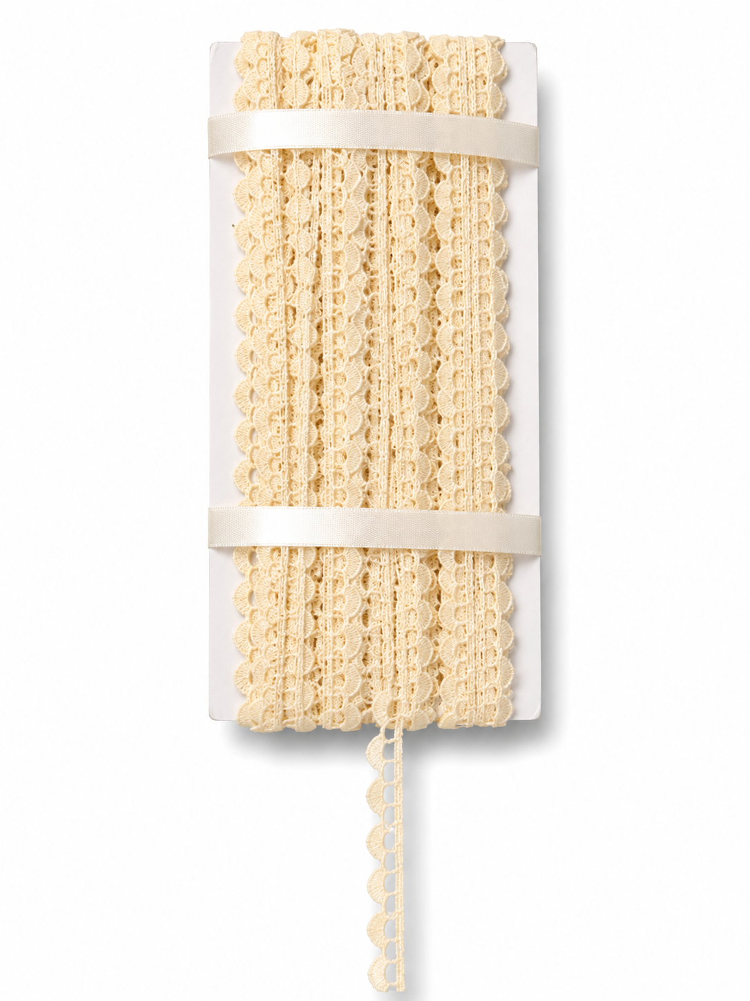 🤍 Ivory Cotton Lace Trim – Scalloped Fan Edge Lace