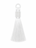 White Thread Tassel Latkan with Pearl Beads – 1 Piece