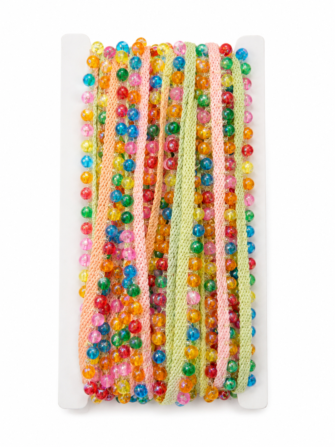 Colorful Beaded Decorative Lace Trim – Multicolor Pearl Border Lace for Dresses, Crafts & DIY Projects