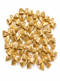 Gold Bow Decorative Charm Pendant – Metallic Ribbon Bow for DIY Latkan, Jewelry & Craft Projects