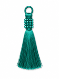 Teal Green Thread Tassel Latkan with Pearl Beads – 1 Piece