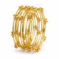 Gold Charm Bangles Set (Set of 2) with Hanging Ghungroo Charms | Traditional Punjabi Bangles for Women
