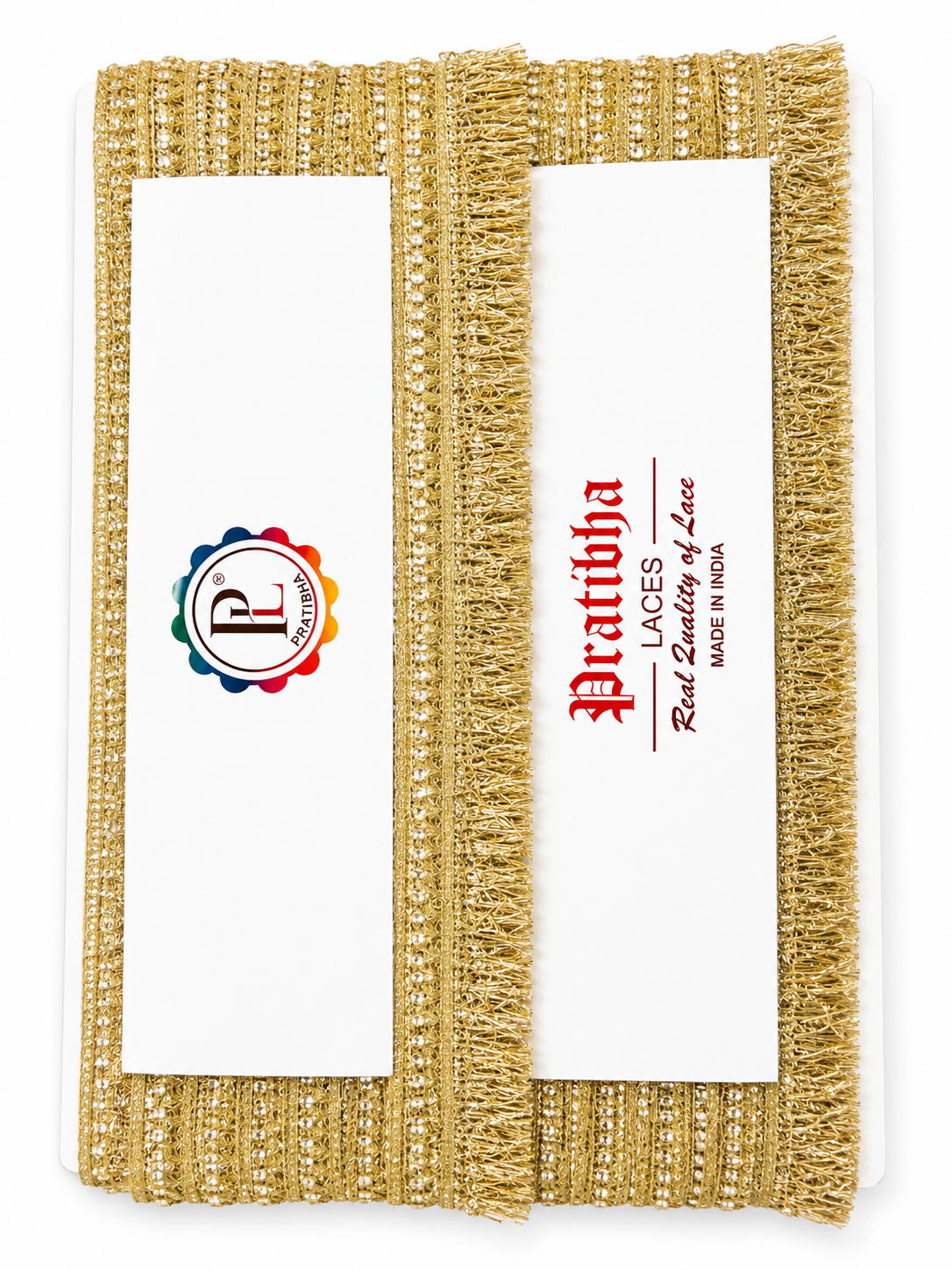 Premium Gold Fringe Lace Trim – Decorative Metallic Tassel Border for Sarees, Lehengas & Home Décor