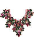 Premium Designer Beaded Neckline Patch – Multicolor Floral Embroidery