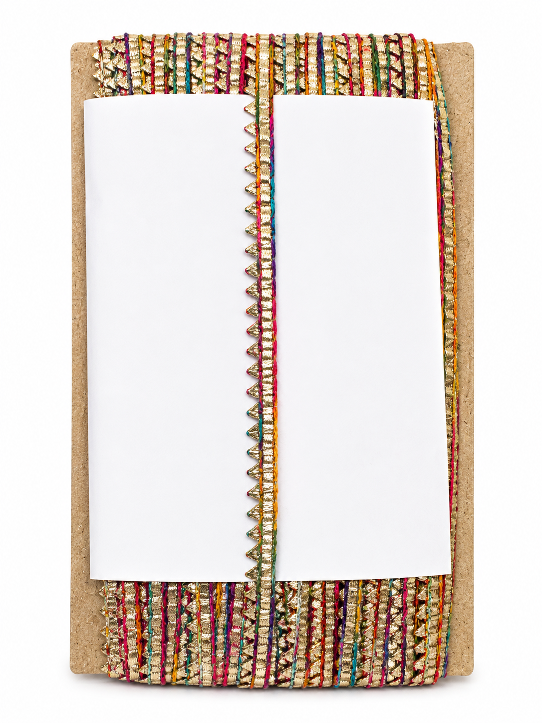 Multicolor Gota Patti Lace Trim with Golden Triangle Edge – Decorative Border for Suits & Sarees