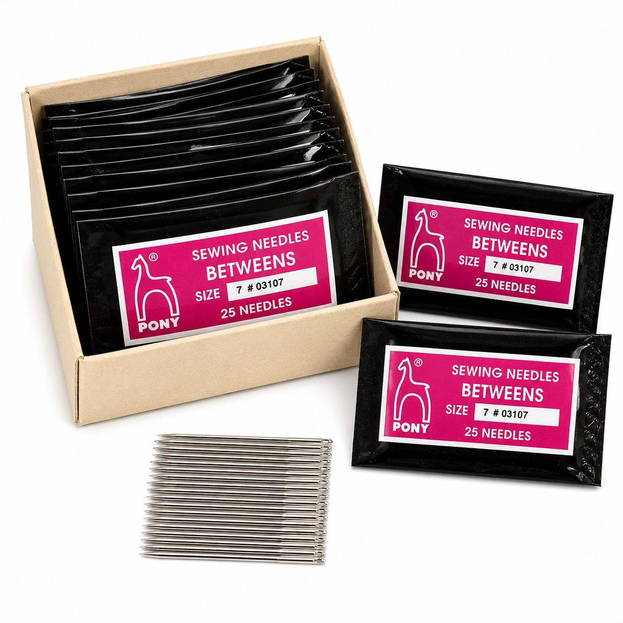 Pony Betweens Hand Sewing Needles – Size 7 – Pack of 25