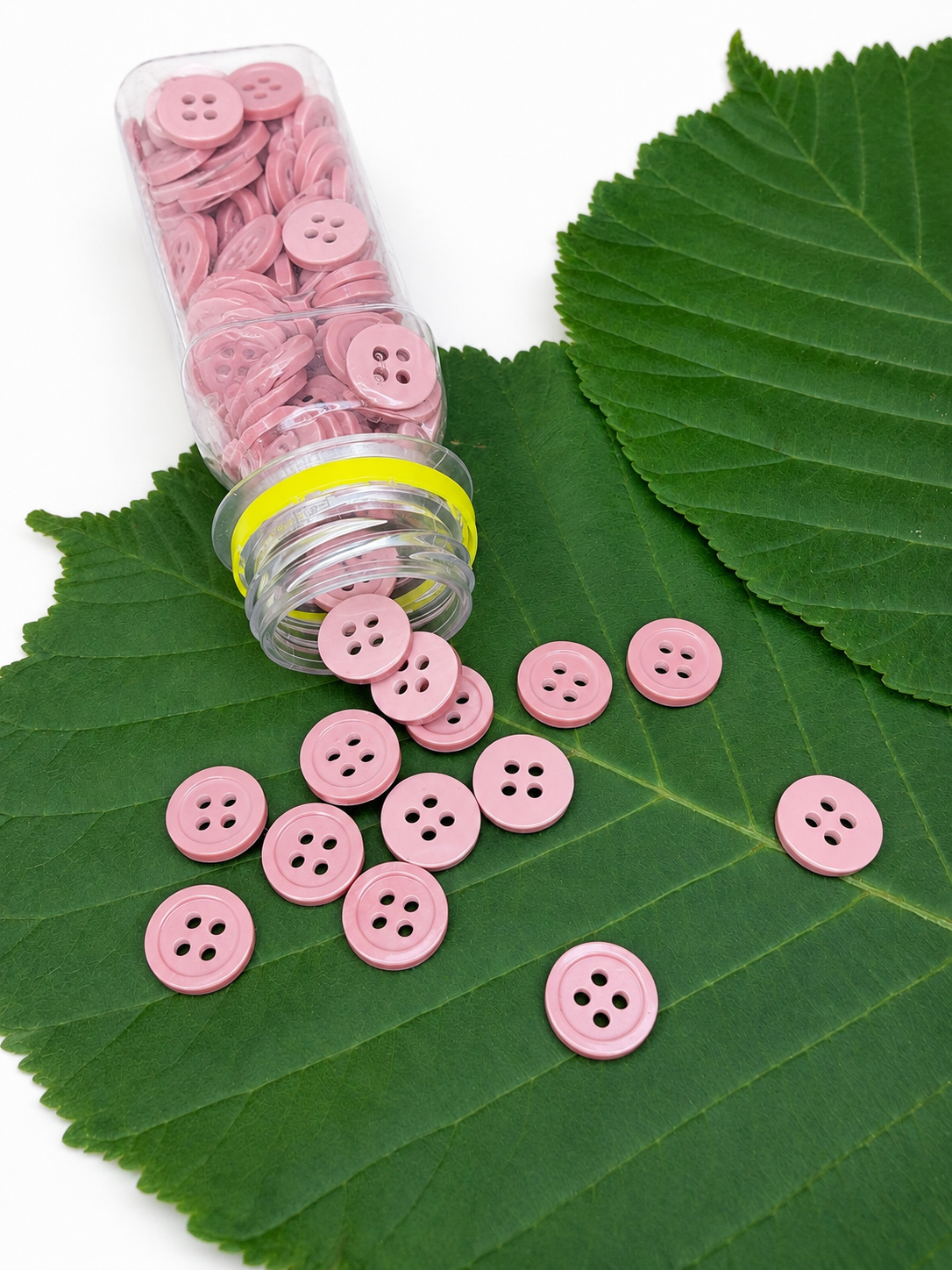 🌸 Pastel Pink 4-Hole Sewing Button – Decorative Craft & Garment Button