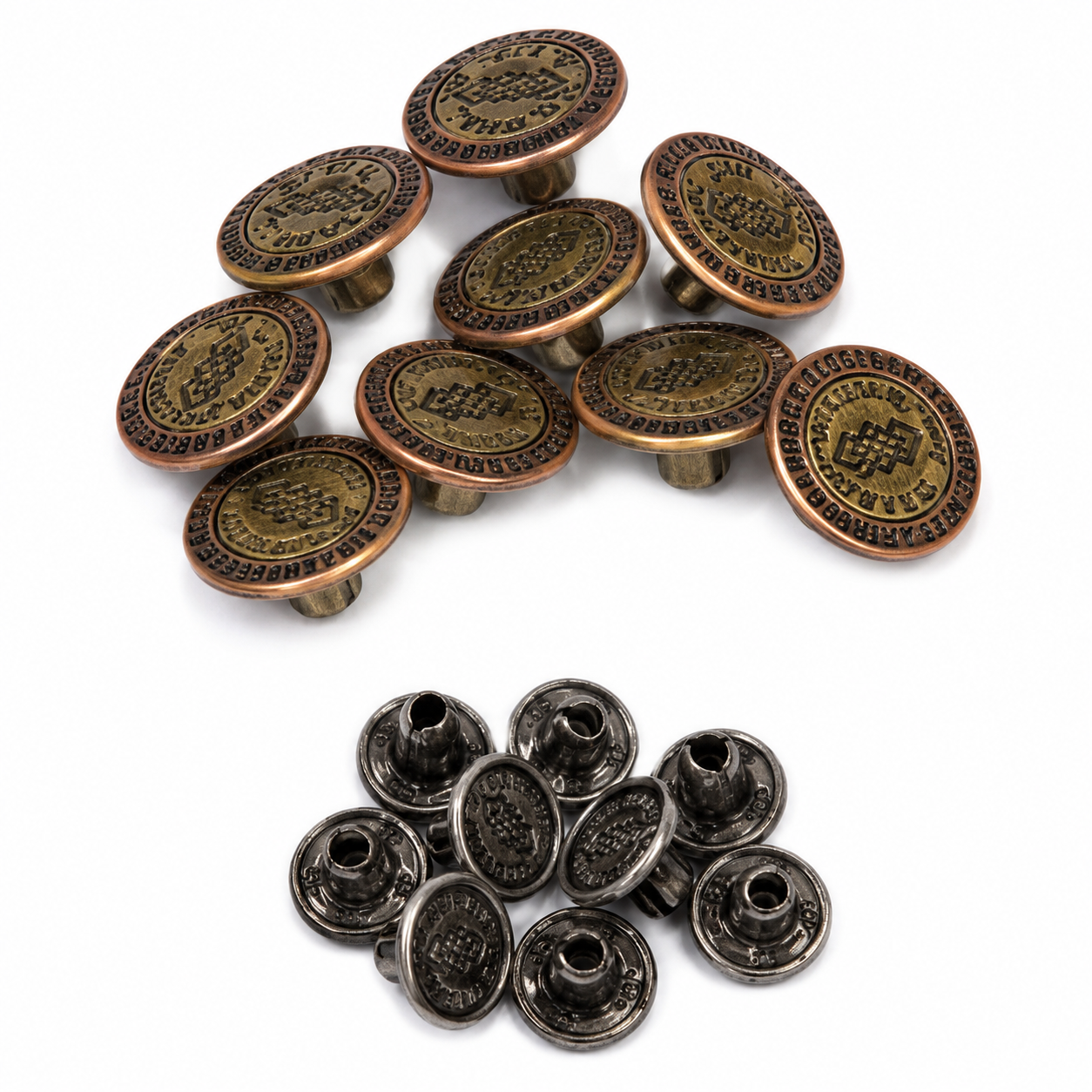 Antique Copper Jeans Button – Premium Metal Tack Button for Denim & Jackets