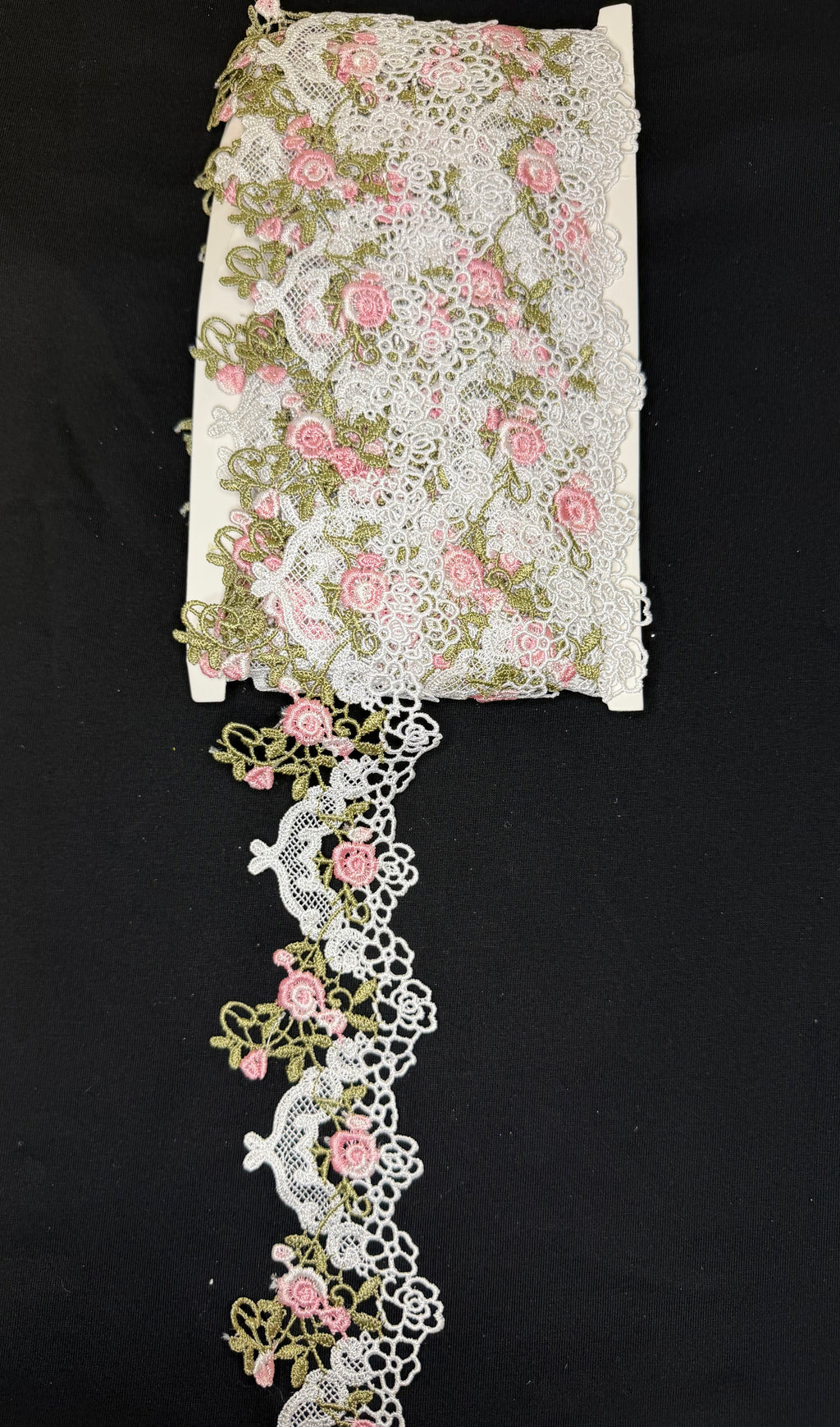 🌸 Premium Floral Embroidered Lace Trim – Multiple Colors Available