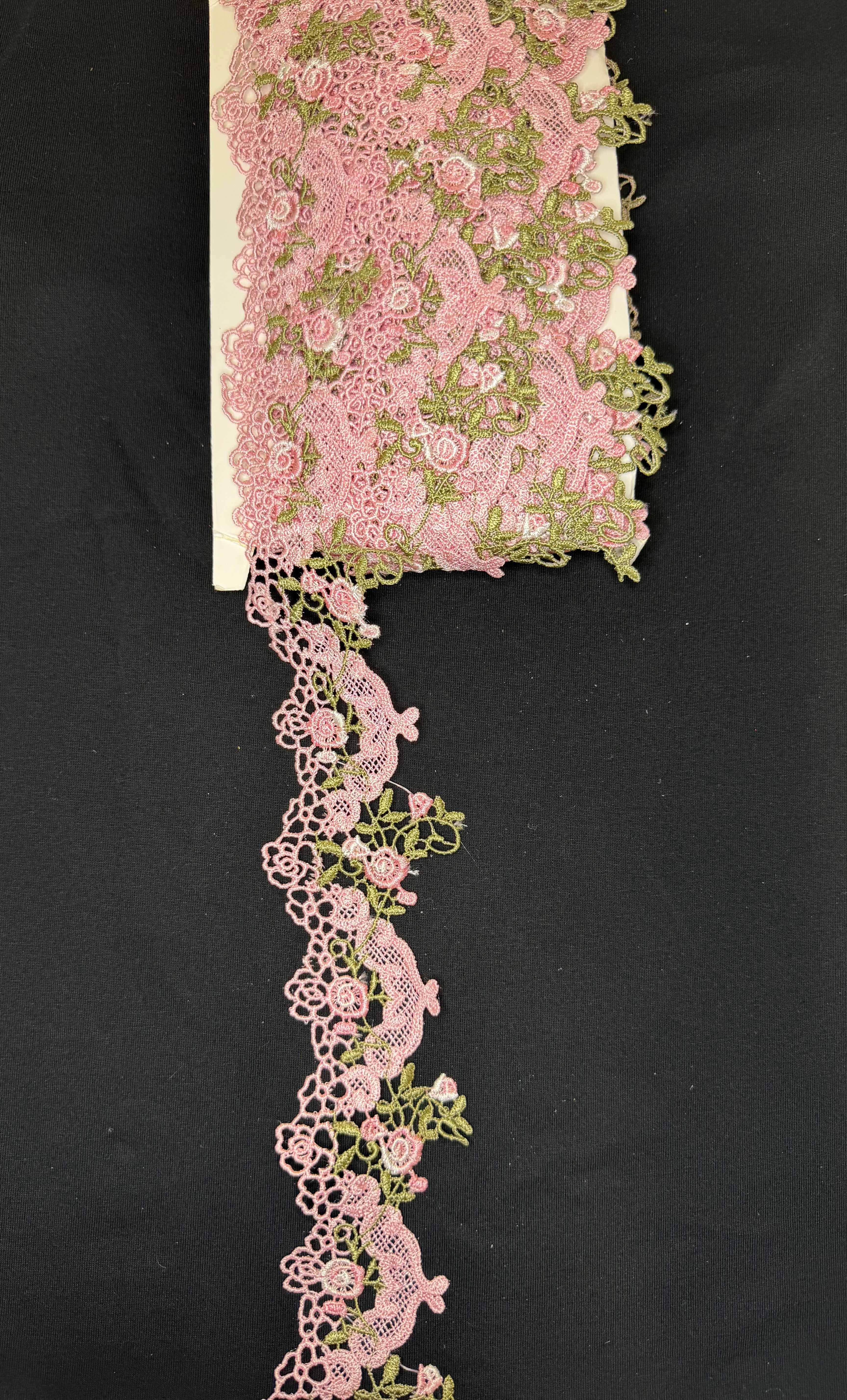 🌸 Premium Floral Embroidered Lace Trim – Multiple Colors Available