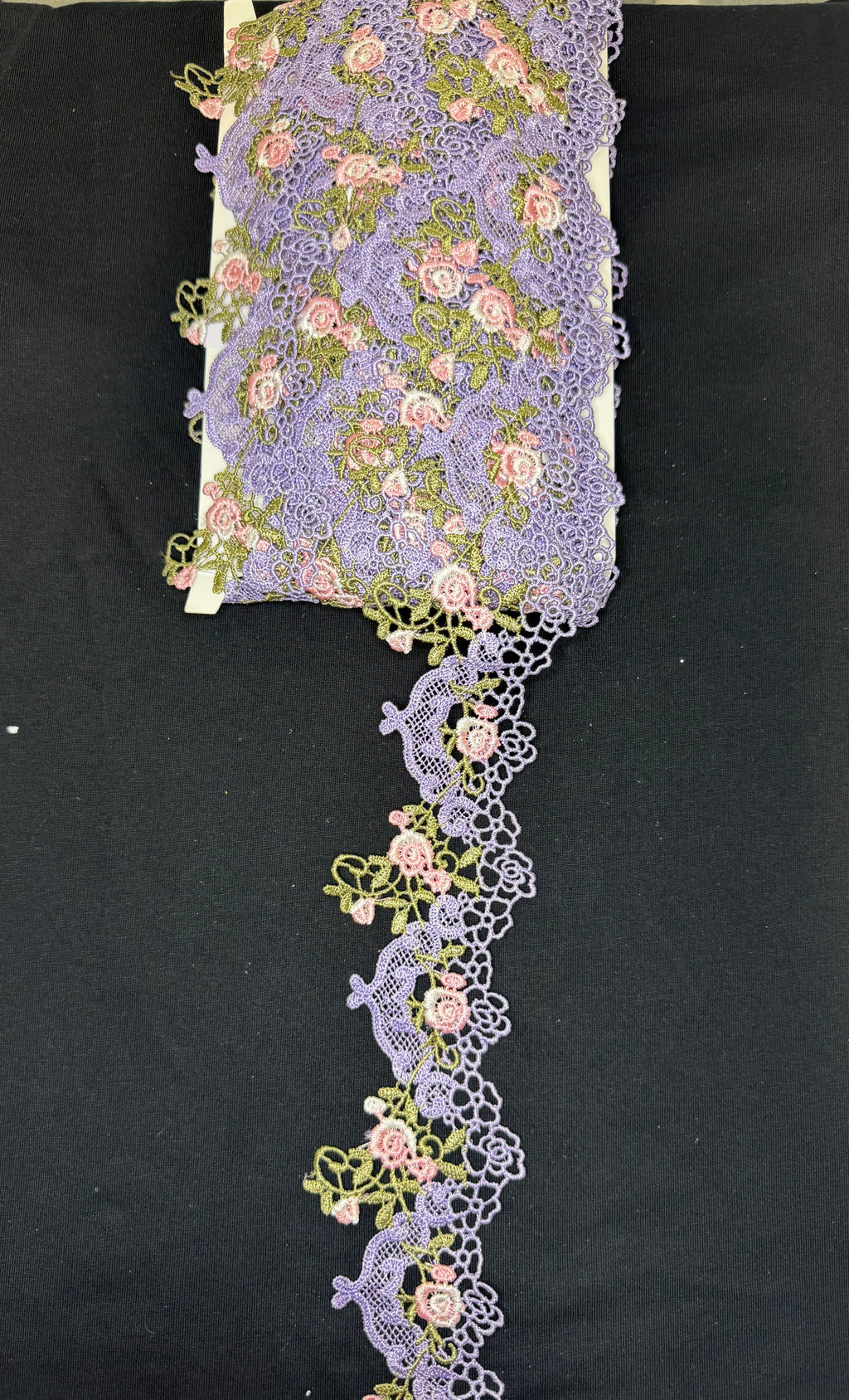 🌸 Premium Floral Embroidered Lace Trim – Multiple Colors Available