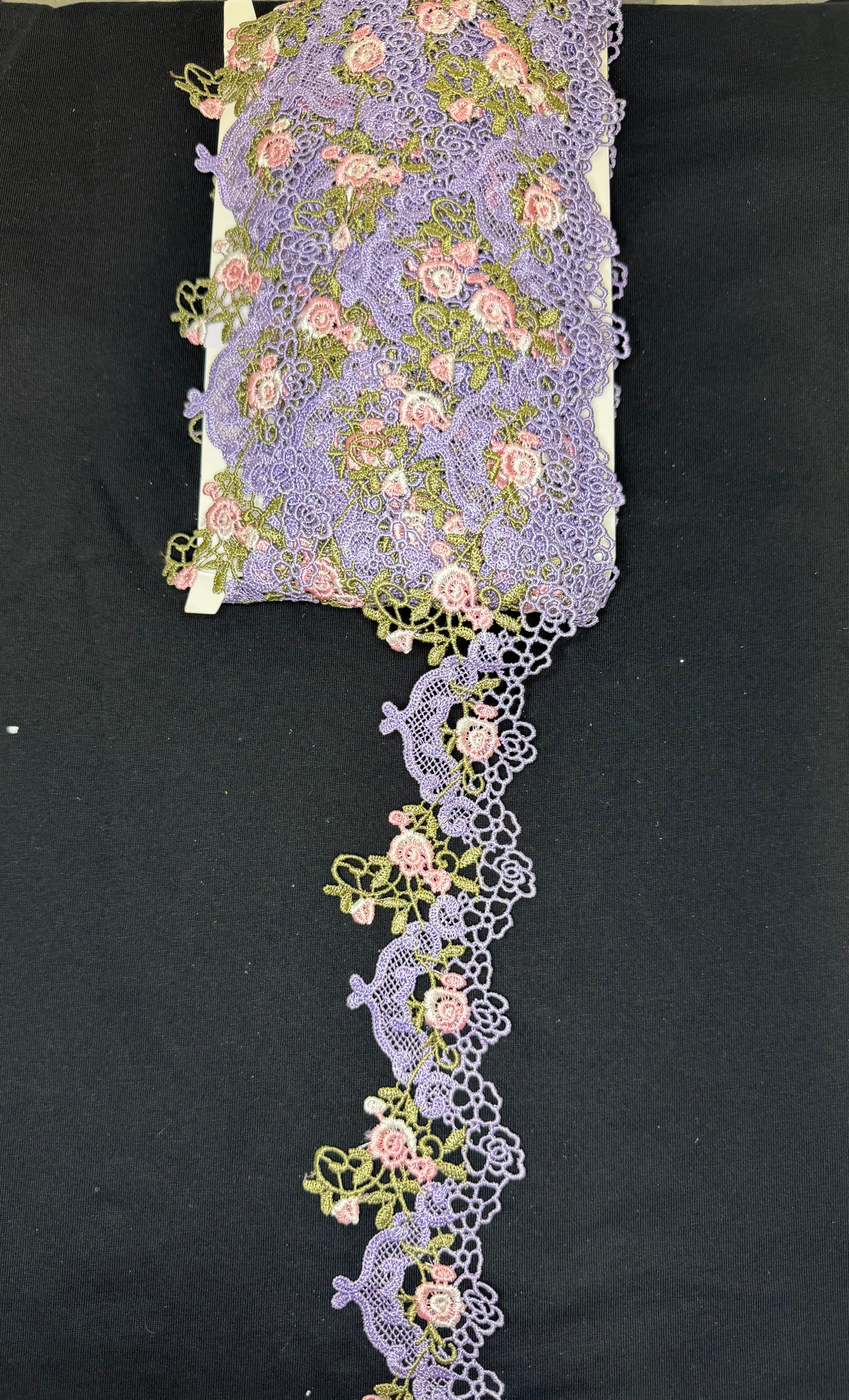 🌸 Premium Floral Embroidered Lace Trim – Multiple Colors Available