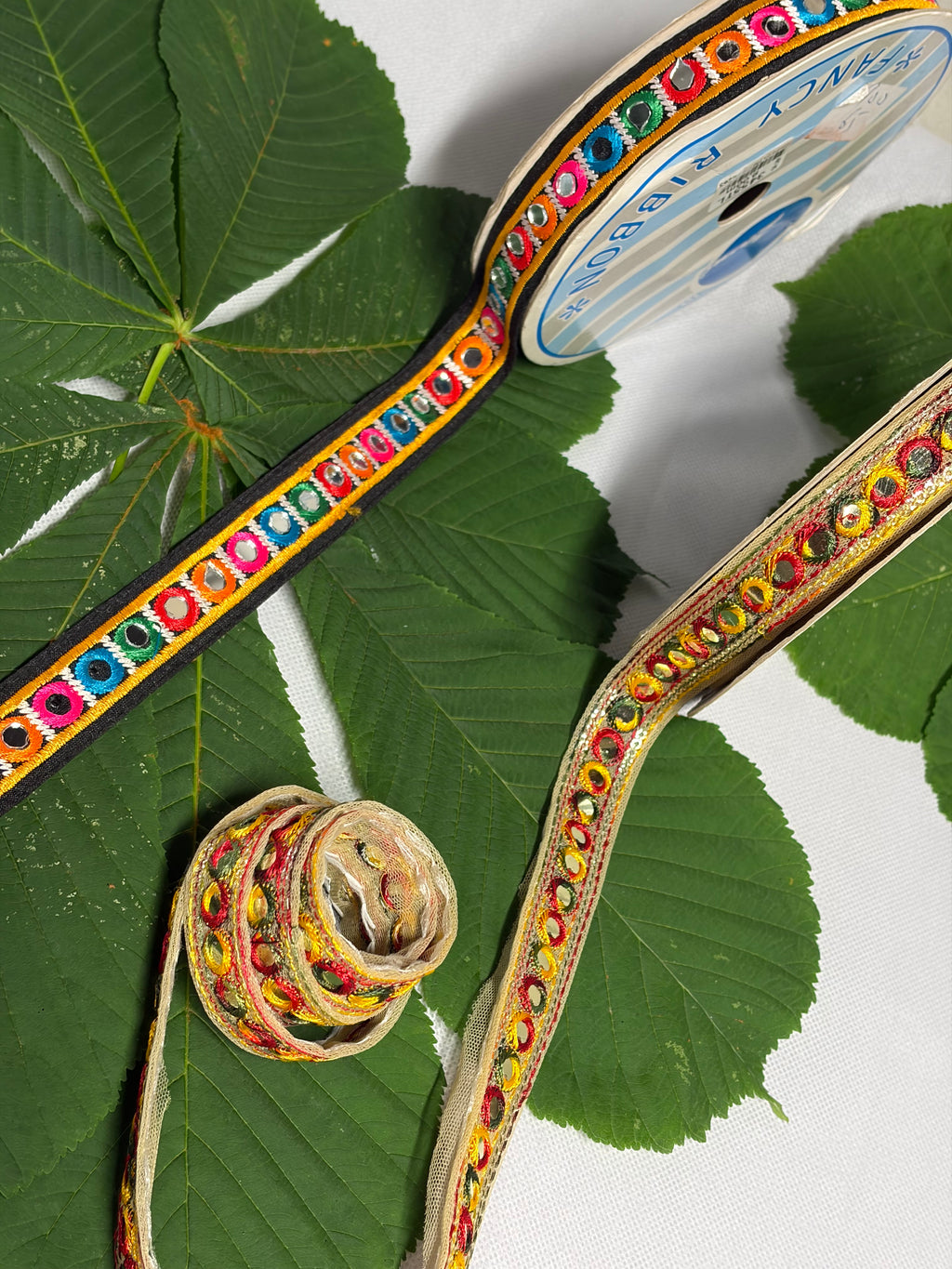 Multicolor Mirror Embroidered Lace