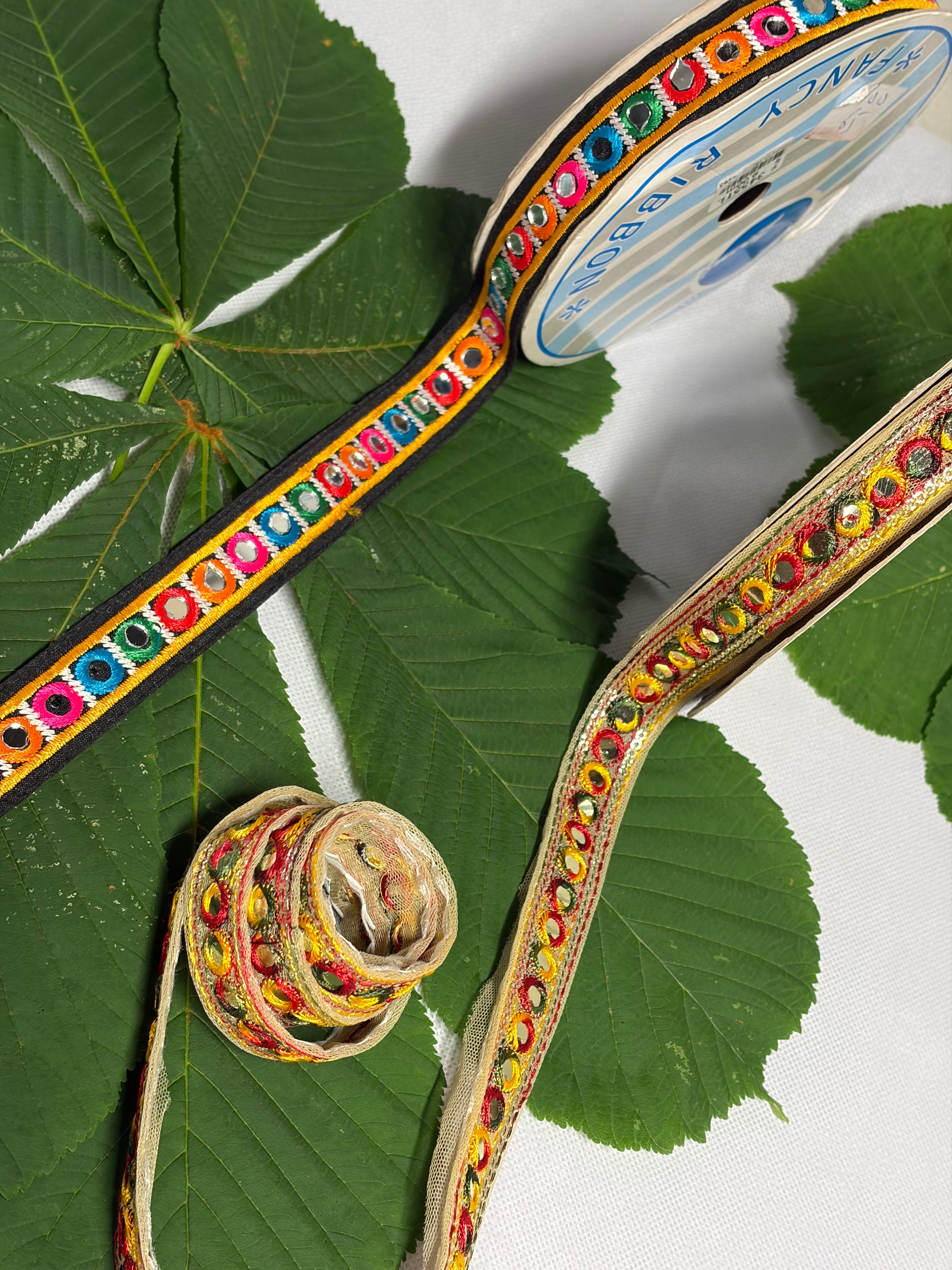 Multicolor Mirror Embroidered Lace