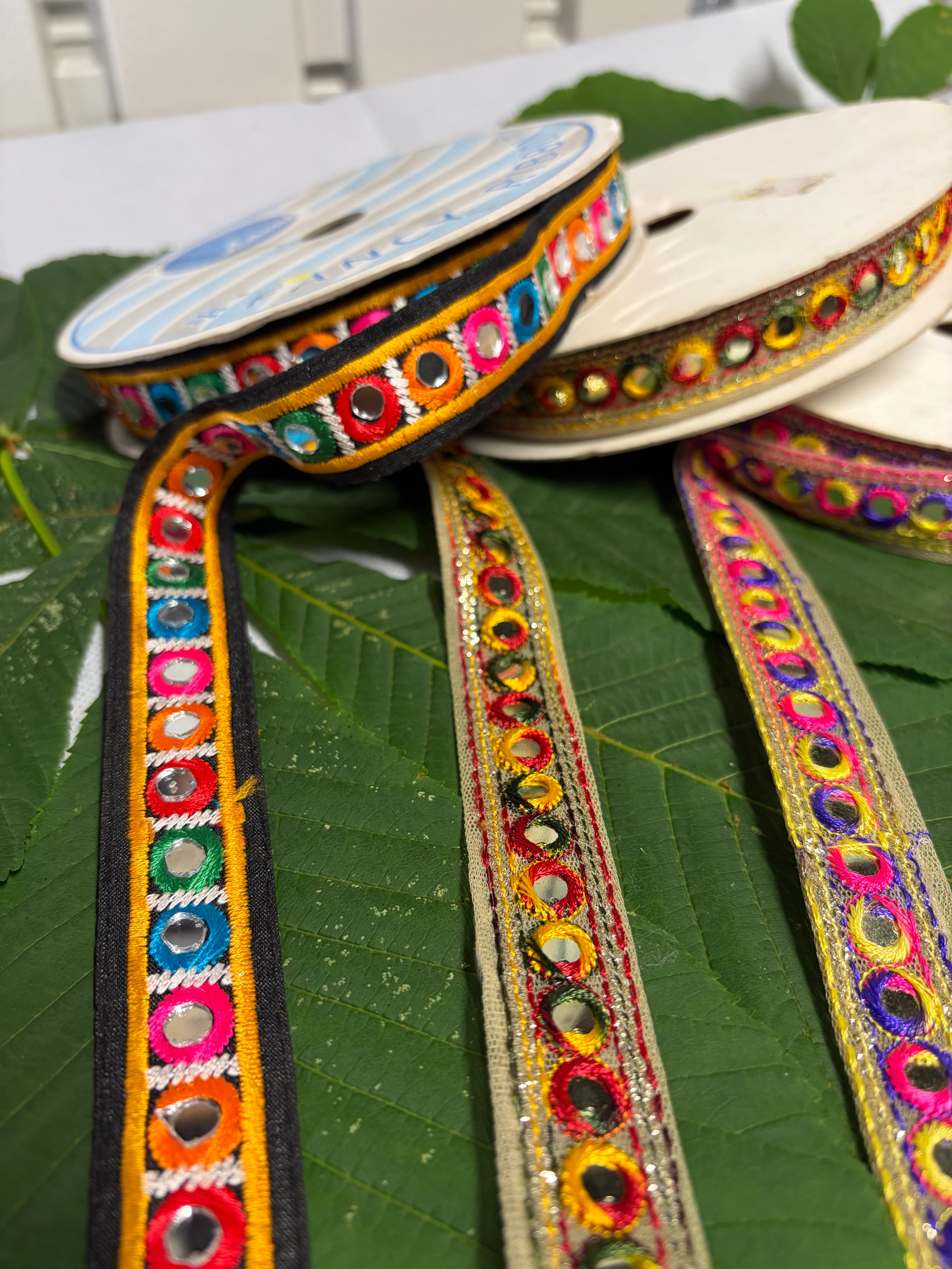 Multicolor Mirror Embroidered Lace